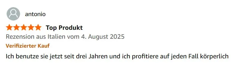 Screenshot einer Amazon Bewertung zu Bandini
