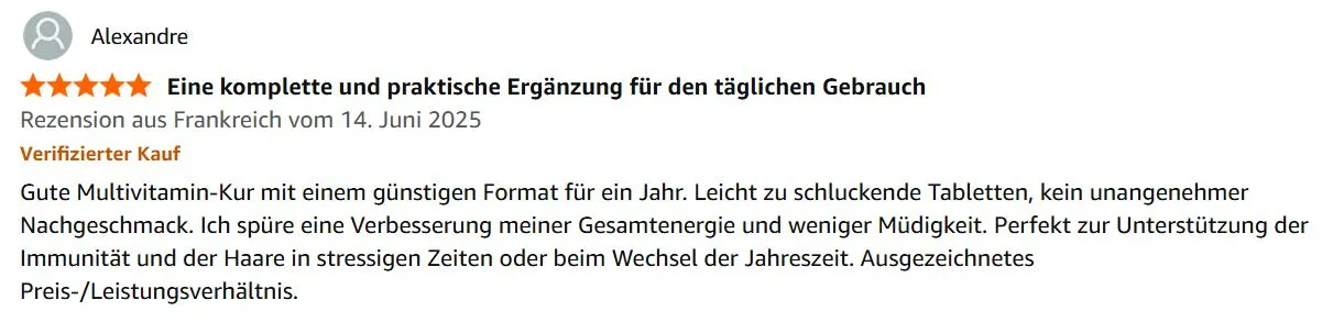 Screenshot einer Amazon Bewertung zu Bandini