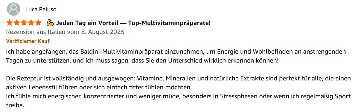 Screenshot einer Amazon Bewertung zu Bandini
